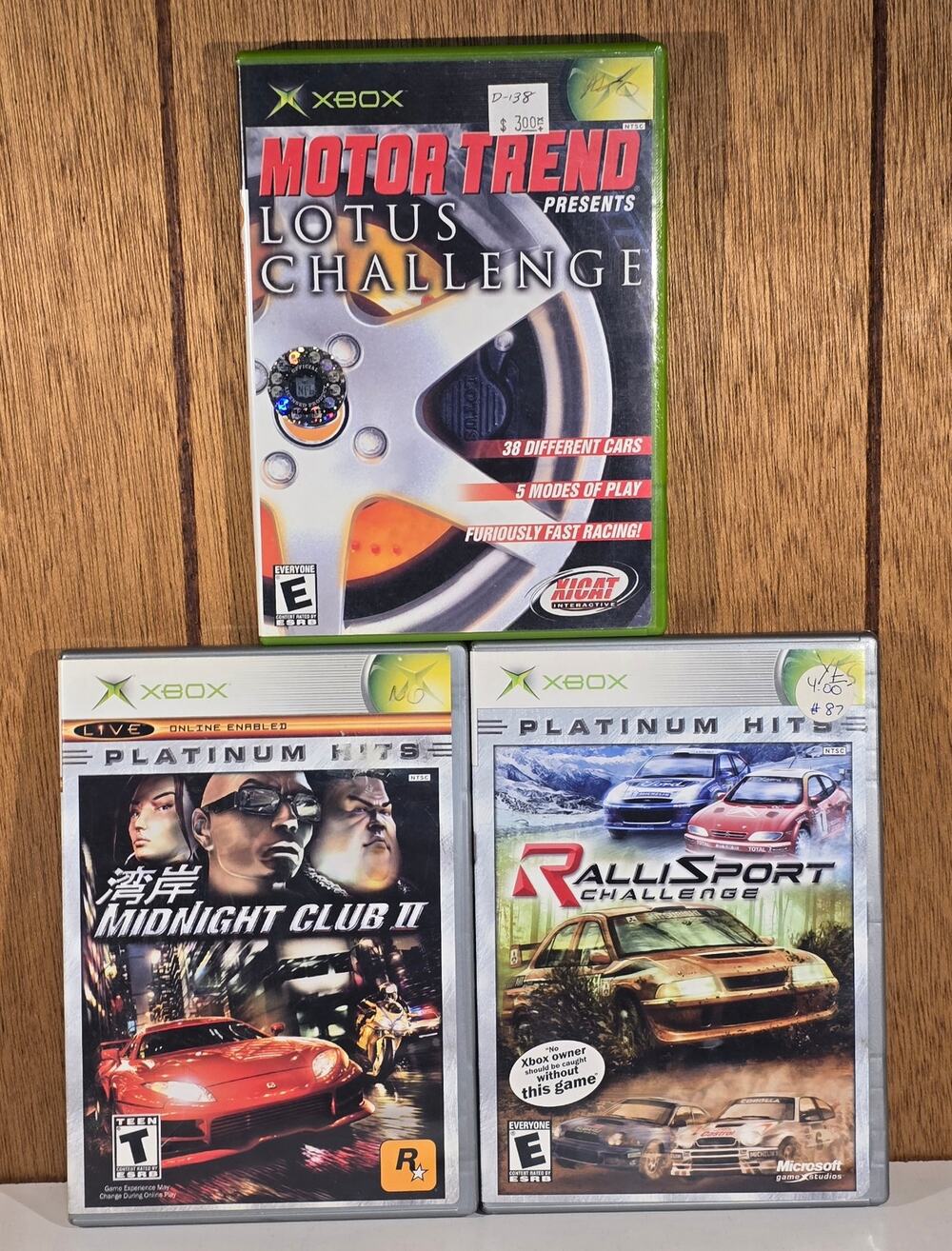 Xbox Racing Game Lot Midnight Club II RalliSport Challenge Lotus Challenge CIB